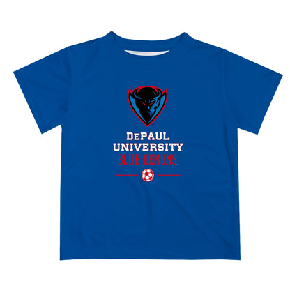 Depaul Blue Demons Vive La Fete Soccer V1 Blue Short Sleeve Tee Shirt