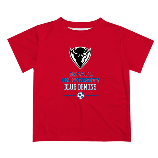 Depaul Blue Demons Vive La Fete Soccer V1 Red Short Sleeve Tee Shirt