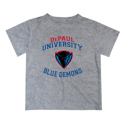 Depaul Blue Demons Vive La Fete Boys Game Day V1 Heather Gray Short Sleeve Tee Shirt