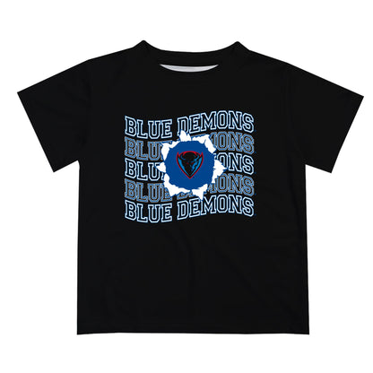 Depaul Blue Demons Vive La Fete  Black Art V1 Short Sleeve Tee Shirt