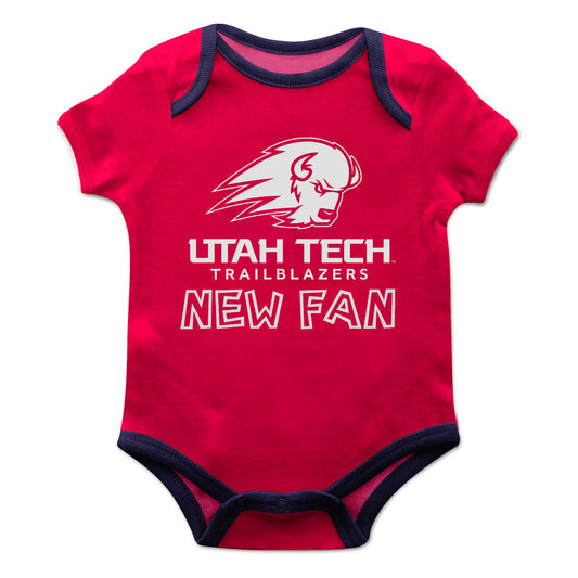 Utah Tech Trailblazers Infant Game Day Red Short Sleeve One Piece Jumpsuit by Vive La Fete