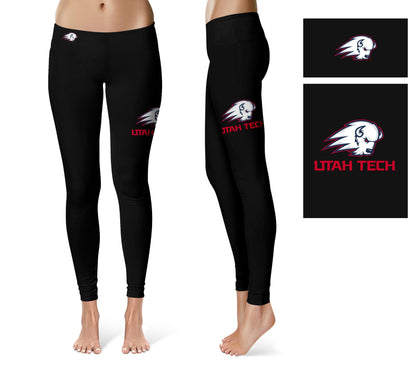 Utah Tech Trailblazers Vive La Fete Game Day Collegiate Large Logo on Thigh Women Black Yoga Leggings 2.5 Waist Tights