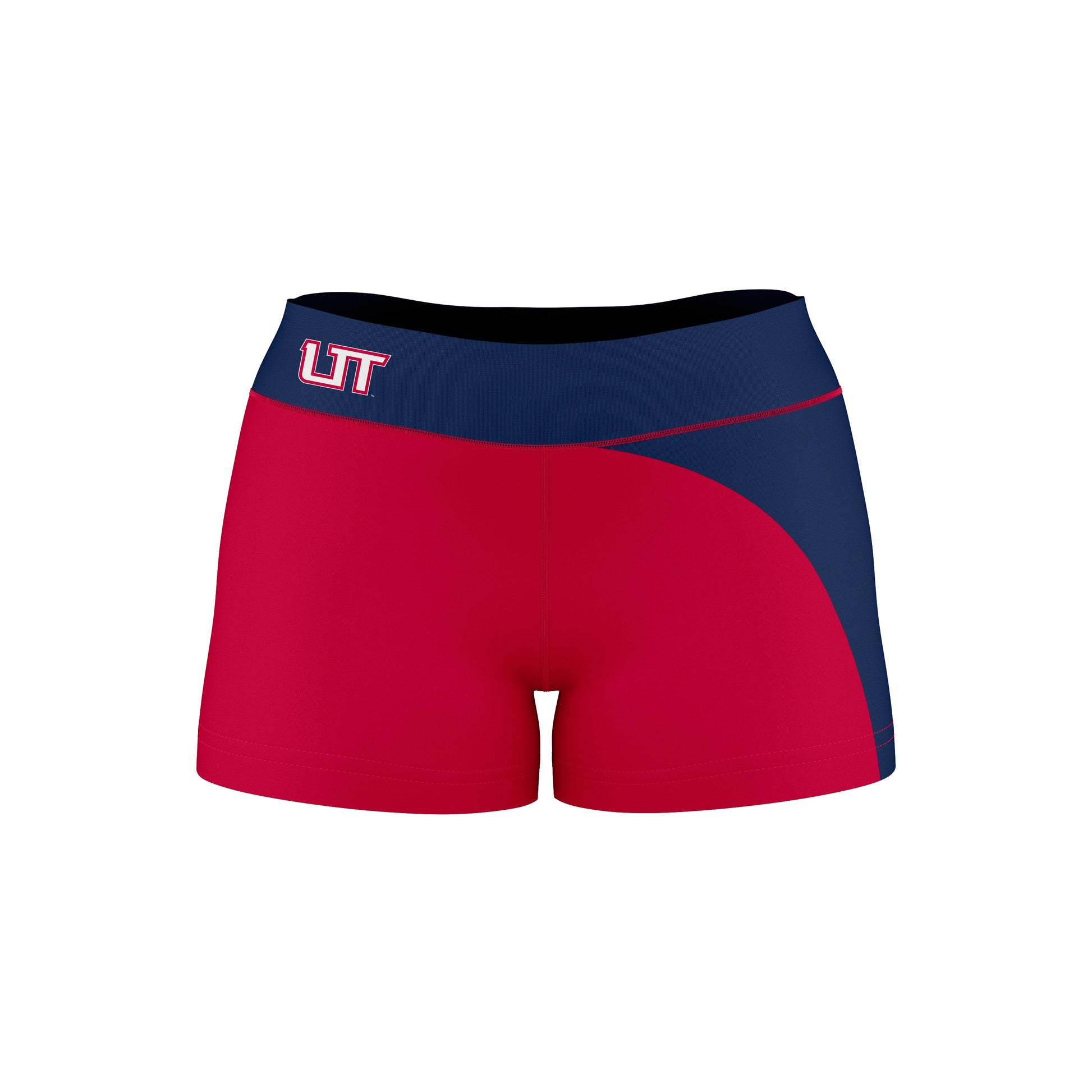 Utah Tech Trailblazers Vive La Fete Collegiate Waist Color Block Women Red Blue Optimum Yoga Short