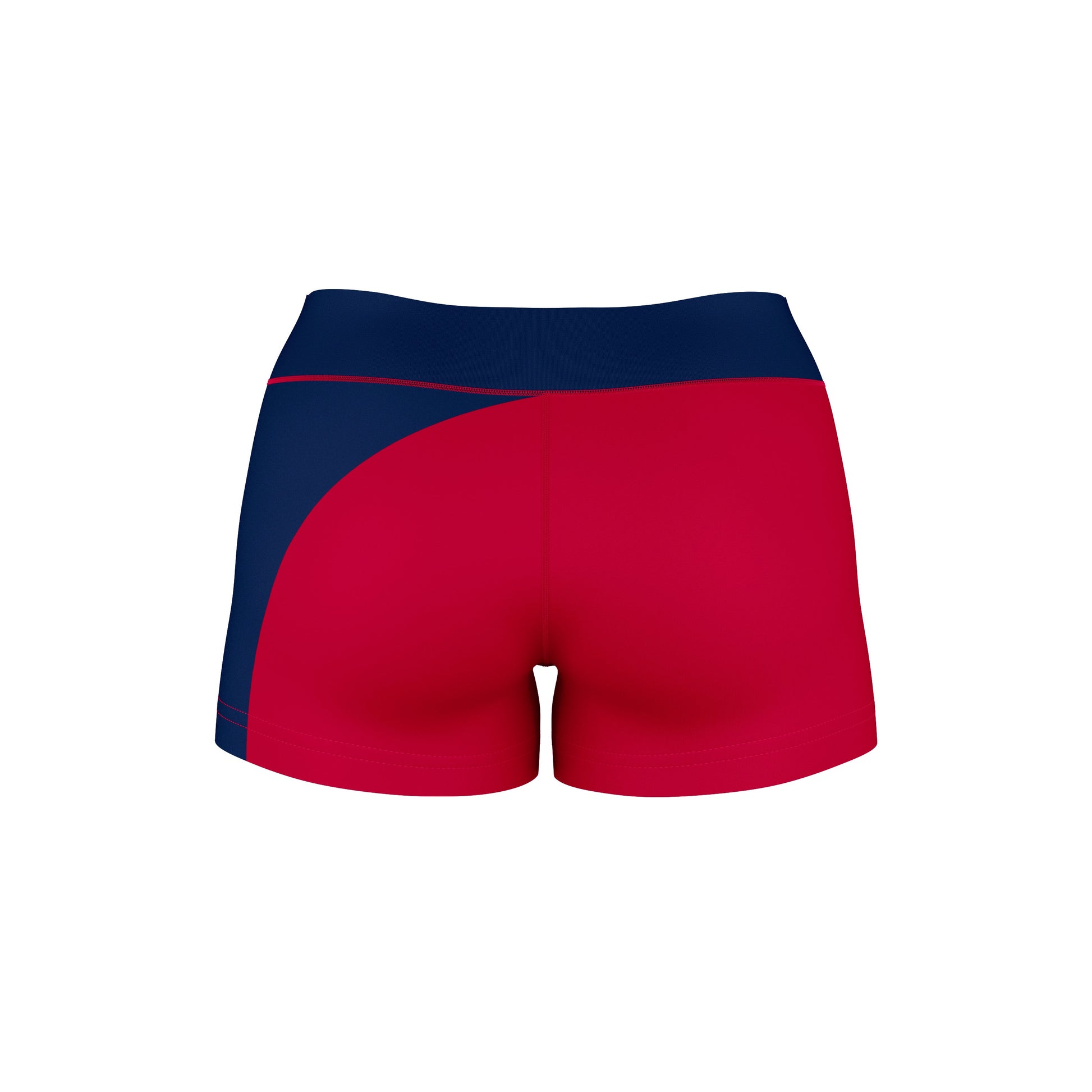 Utah Tech Trailblazers Vive La Fete Collegiate Waist Color Block Women Red Blue Optimum Yoga Short - Vive La F̻te - Online Apparel Store