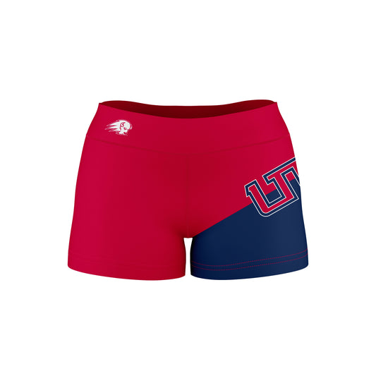 Utah Tech University Trailblazers Vive La Fete Game Day Collegiate Leg Color Block Women Red Blue Optimum Yoga Short