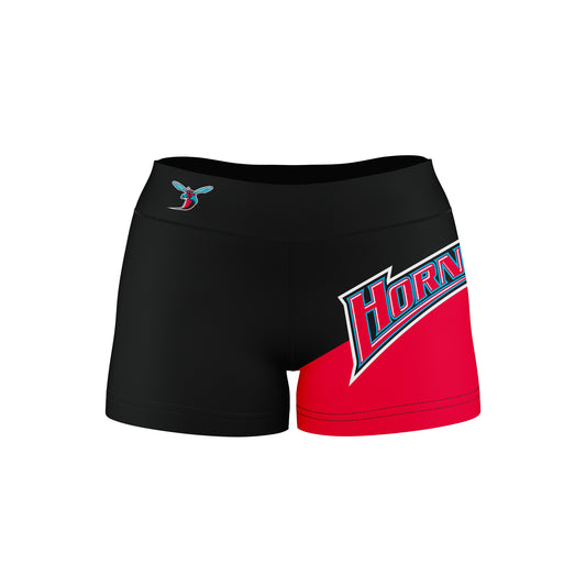 Delaware State Hornets Vive La Fete Game Day Collegiate Leg Color Block Women Red Black Optimum Yoga Short