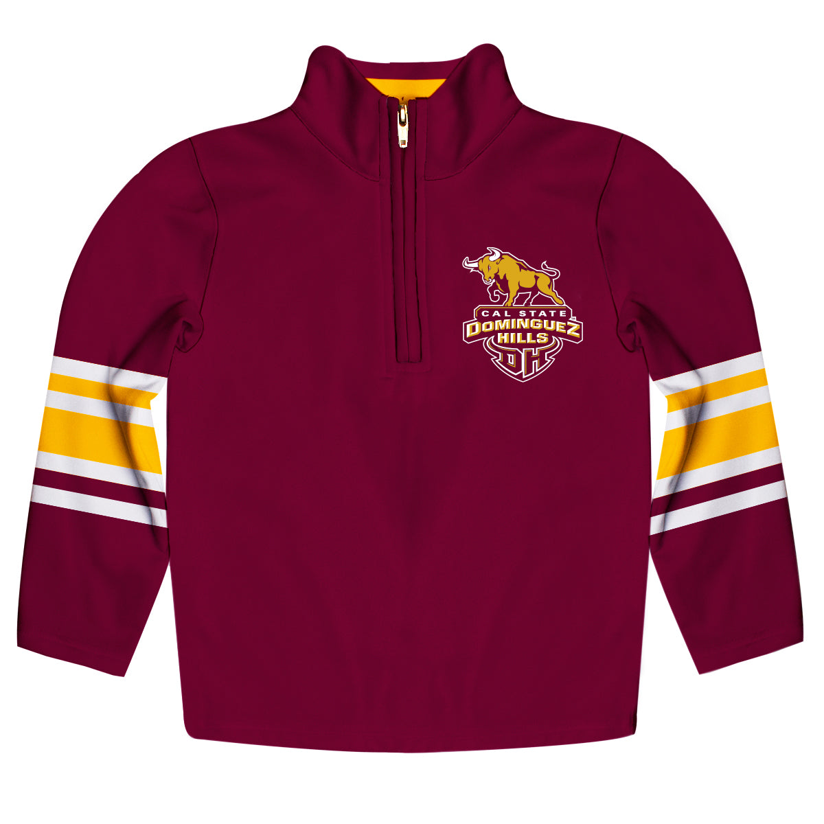 CSUDH California State Dominguez Hills Toros Game Day Cardinal Quarter Zip Pullover for Infants Toddlers by Vive La Fete
