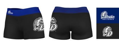 Drake Bulldogs Vive La Fete Game Day Logo on Thigh & Waistband Black & Blue Women Yoga Booty Workout Shorts 3.75 Inseam" - Vive La F̻te - Online Apparel Store