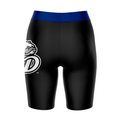 Drake Bulldogs Vive La Fete Game Day Logo on Thigh and Waistband Black and Blue Women Bike Short 9 Inseam"