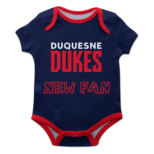 Duquesne Dukes Infant Game Day Blue Short Sleeve One Piece Jumpsuit by Vive La Fete