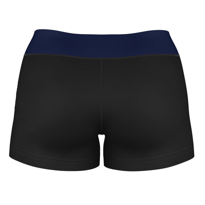 Duquesne Dukes Vive La Fete Game Day Logo on Thigh & Waistband Black & Blue Women Yoga Booty Workout Shorts 3.75 Inseam" - Vive La F̻te - Online Apparel Store