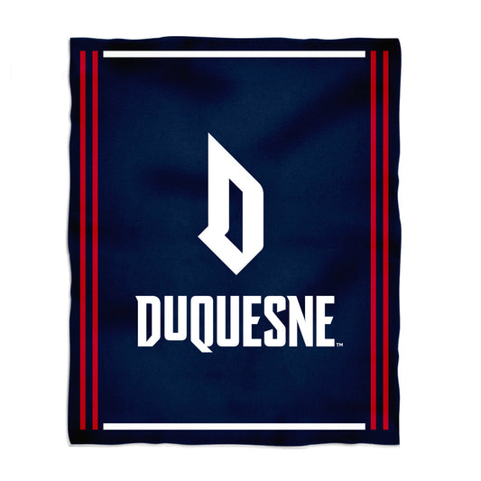 Duquesne Dukes Kids Game Day Blue Plush Soft Minky Blanket 36 x 48 Mascot