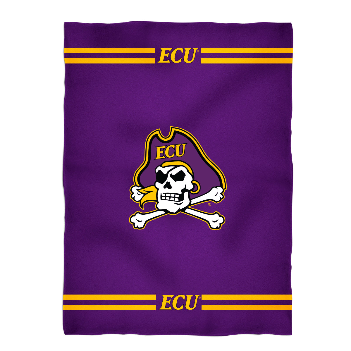 East Carolina Pirates Game Day Soft Premium Fleece Purple Throw Blanket 40 x 58 Logo and Stripes