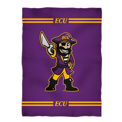 East Carolina Pirates Game Day Soft Premium Fleece Purple Throw Blanket 40 x 58 Logo and Stripes