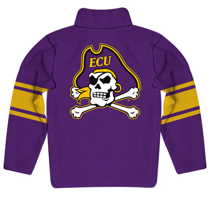 East Carolina Pirates Stripes Purple Long Sleeve Quarter Zip Sweatshirt by Vive La Fete