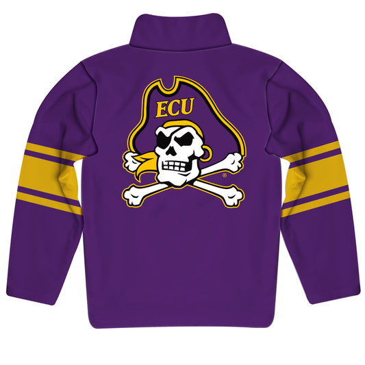Mouseover Image, East Carolina Pirates Stripes Purple Long Sleeve Quarter Zip Sweatshirt by Vive La Fete