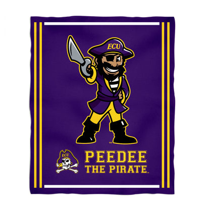 East Carolina Pirates Kids Game Day Purple Plush Soft Minky Blanket 36 x 48 Mascot