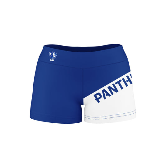 EIU Eastern Illinois University Vive La Fete Game Day Collegiate Leg Color Block Women Blue White Optimum Yoga Short