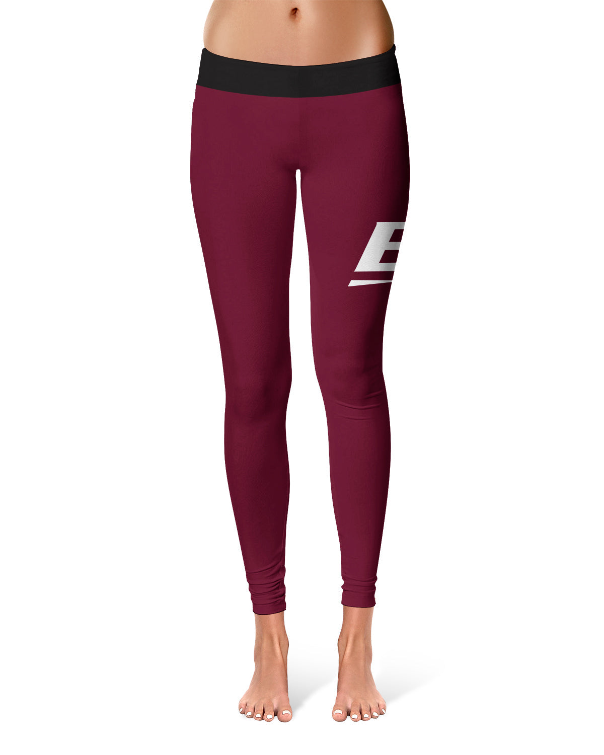 EKU Colonels Vive La Fete Game Day Collegiate Logo on Thigh Maroon Women Yoga Leggings 2.5 Waist Tights"