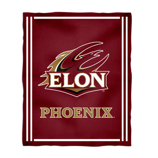 Elon University Phoenix Kids Game Day Maroon Plush Soft Minky Blanket 36 x 48 Mascot