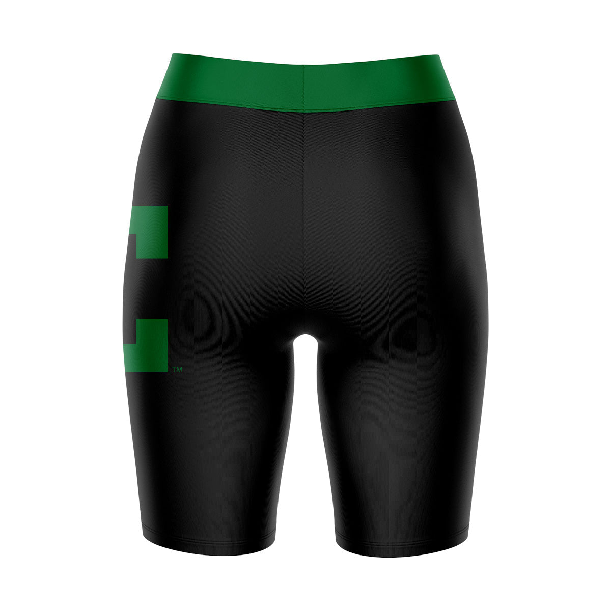 EMU Eagles Vive La Fete Game Day Logo on Thigh and Waistband Black and Green Women Bike Short 9 Inseam"