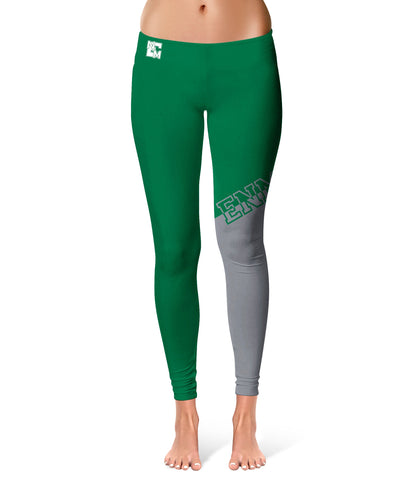 ENMU Eastern New Mexico Greyhounds Vive La Fete Game Day Collegiate Leg Color Block Women Green Gray Yoga Leggings