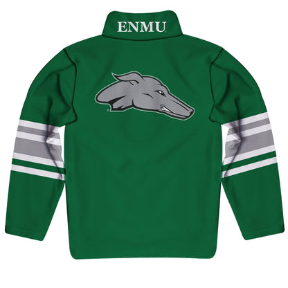 ENMU Eastern New Mexico Greyhounds Game Day Green Quarter Zip Pullover for Infants Toddlers by Vive La Fete