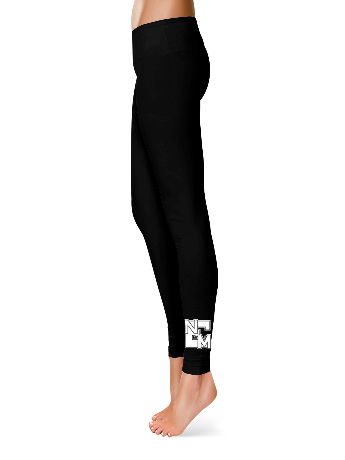 Eastern New Mexico Greyhounds Vive La Fete Game Day Collegiate Logo at Ankle Women Black Yoga Leggings 2.5 Waist Tights