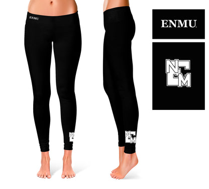 Eastern New Mexico Greyhounds Vive La Fete Game Day Collegiate Logo at Ankle Women Black Yoga Leggings 2.5 Waist Tights