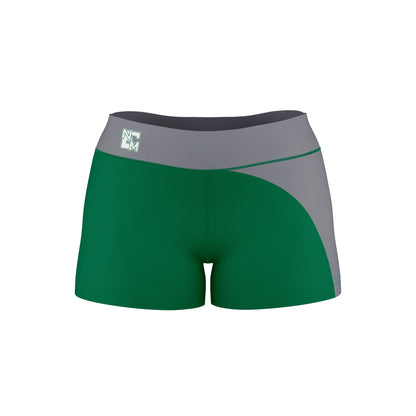 ENMU Eastern New Mexico Greyhounds Vive La Fete Collegiate Waist Color Block Women Green Gray Optimum Yoga Short