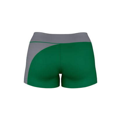 ENMU Eastern New Mexico Greyhounds Vive La Fete Collegiate Waist Color Block Women Green Gray Optimum Yoga Short - Vive La F̻te - Online Apparel Store