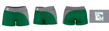 ENMU Eastern New Mexico Greyhounds Vive La Fete Collegiate Waist Color Block Women Green Gray Optimum Yoga Short - Vive La F̻te - Online Apparel Store