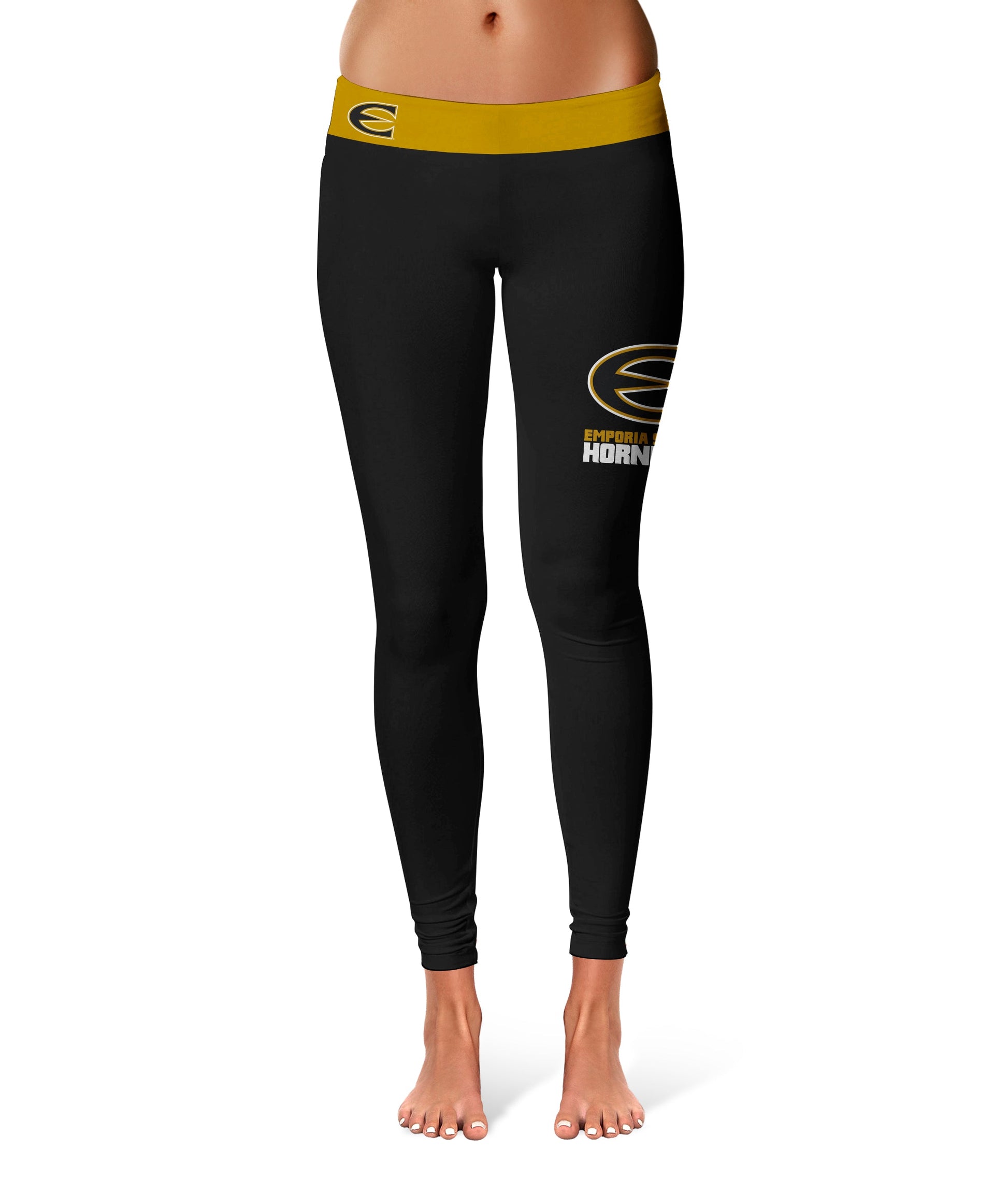 Emporia State Hornets Vive La Fete Game Day Collegiate Logo on Thigh Red Women Yoga Leggings 2.5 Waist Tights