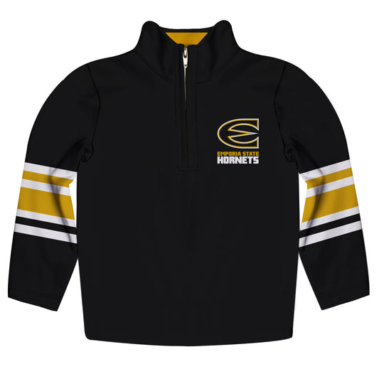 Emporia State Hornets Game Day Black Quarter Zip Pullover for Infants Toddlers by Vive La Fete
