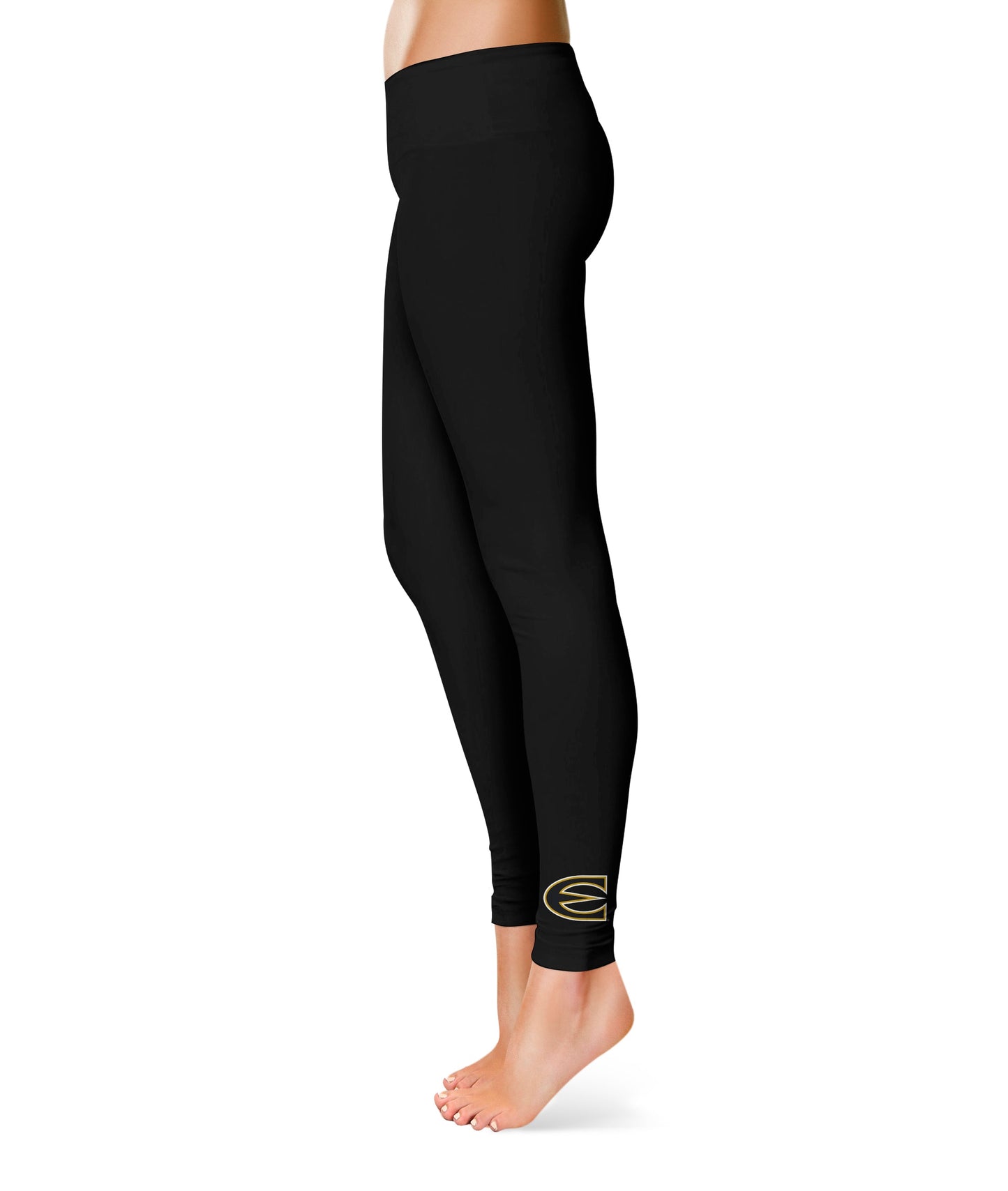 Emporia State Hornets Vive La Fete Game Day Collegiate Logo at Ankle Women Black Yoga Leggings 2.5 Waist Tights