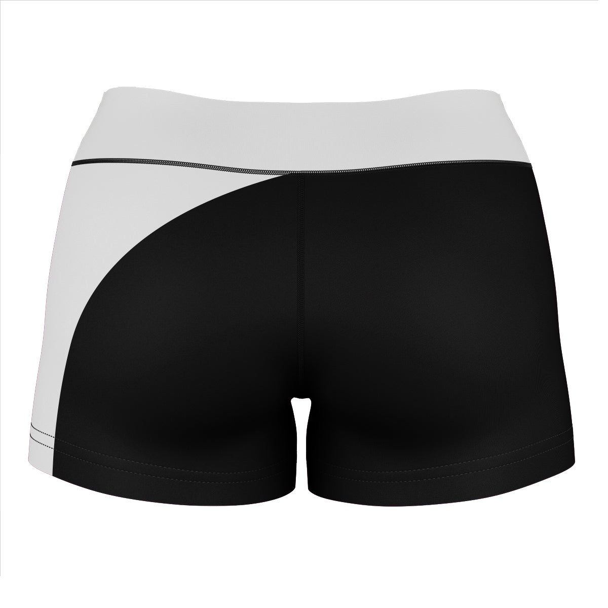 Emporia State Hornets Collegiate Waist Color Block Black White Optimum Womens Yoga Shorts by Vive La Fete