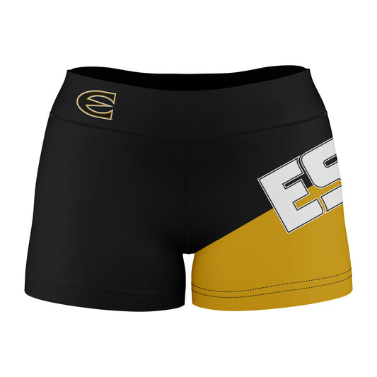 Emporia State Hornets Vive La Fete Game Day Collegiate Leg Color Block Women Black Gold Optimum Yoga Short