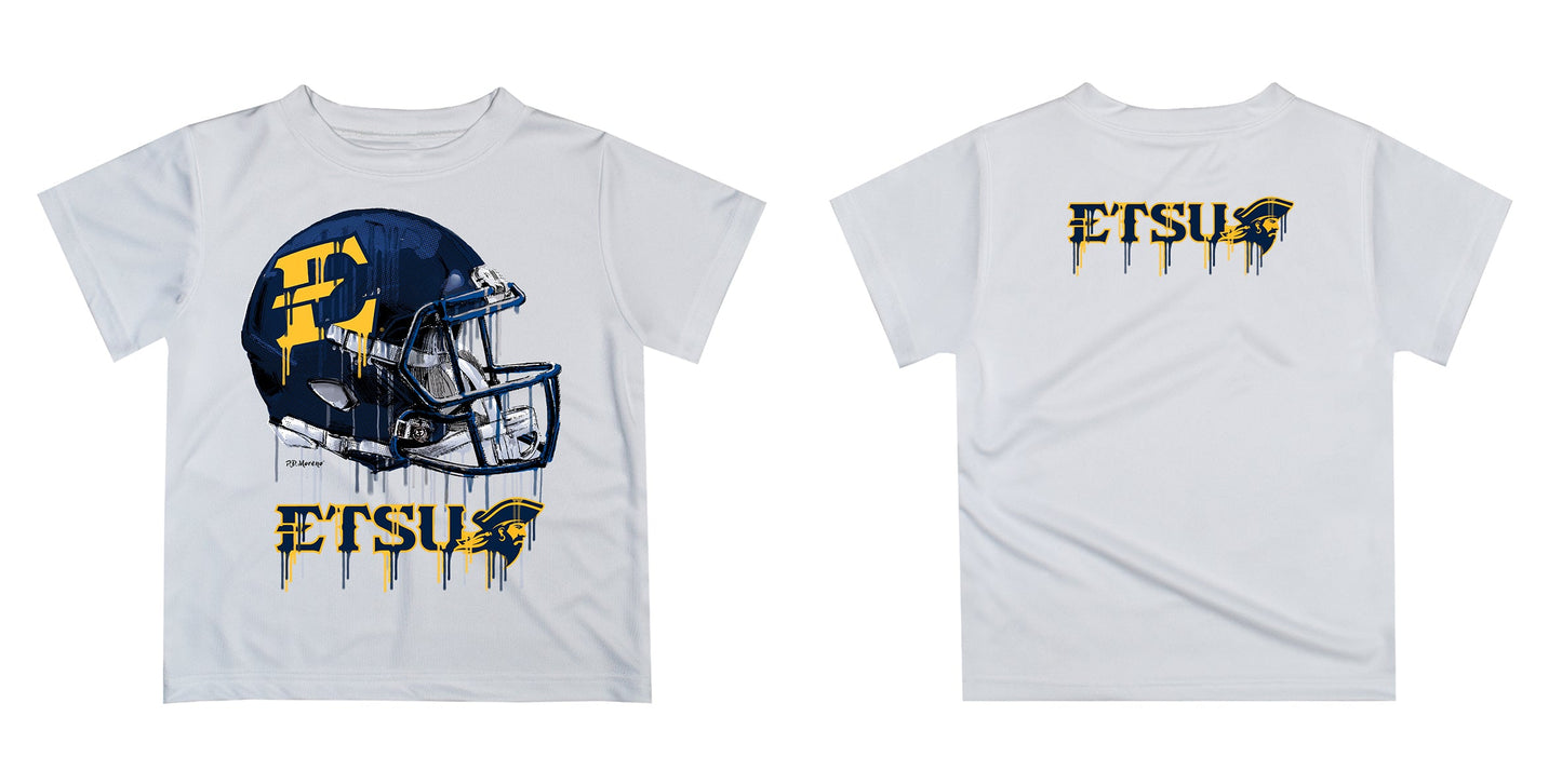 East Tennessee Buccaneers Original Dripping Football Helmet White T-Sh