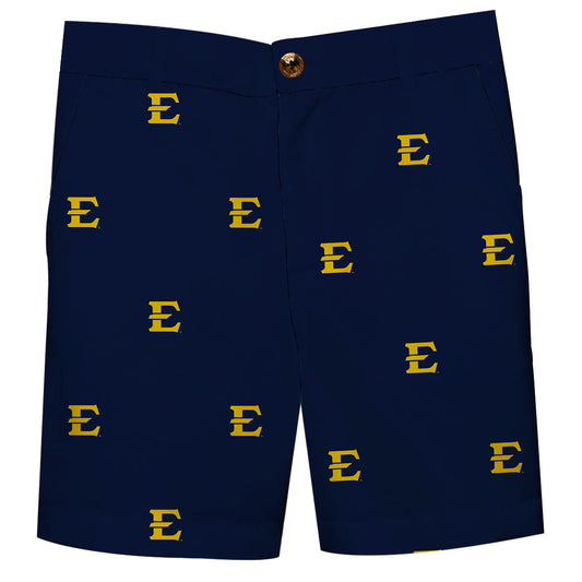 East Tennessee State Buccanneers All Over Blue Print Structured Short