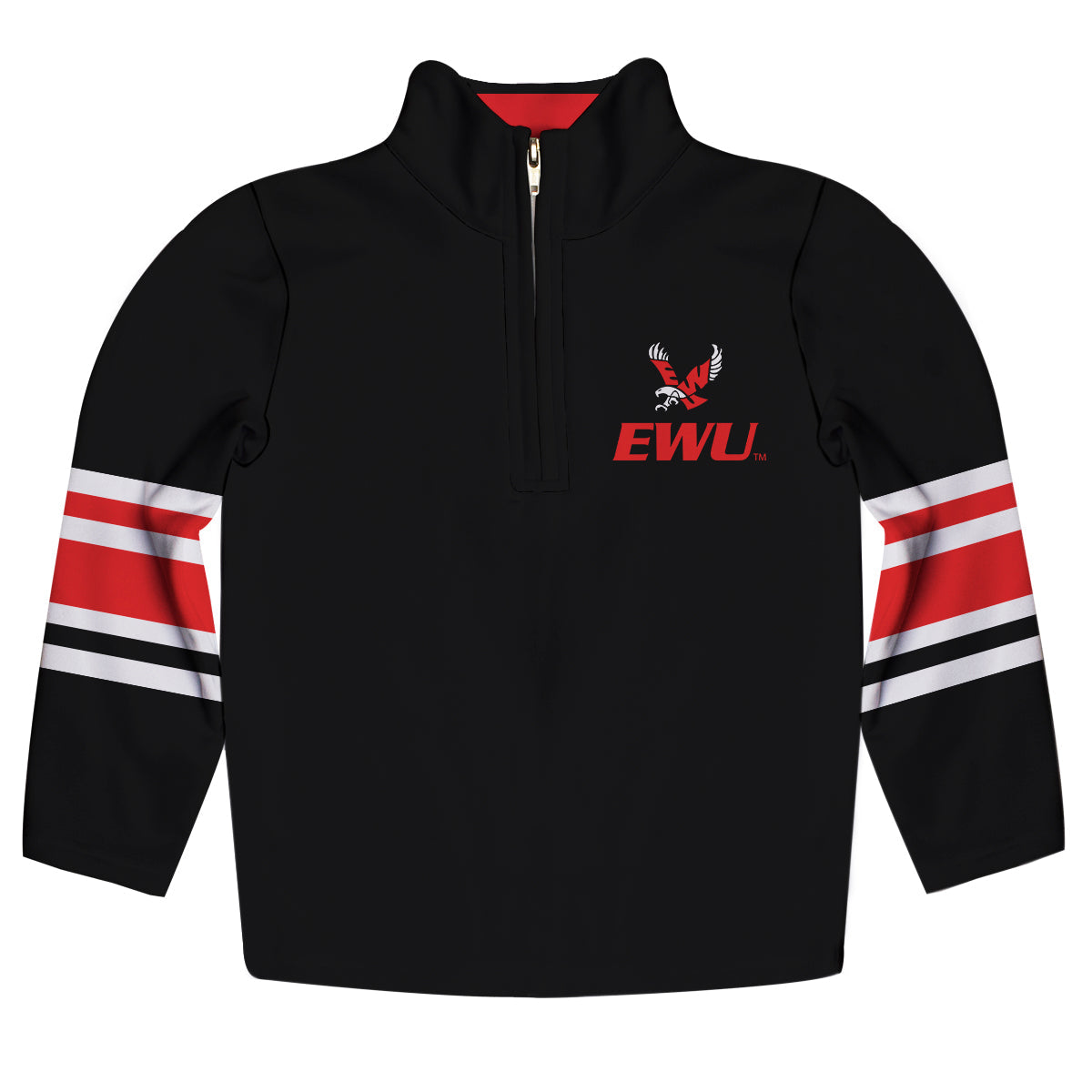 Eastern Washington University Eagles EWU Game Day Black Quarter Zip Pullover for Infants Toddlers by Vive La Fete