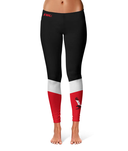 Eastern Washington Eagles EWU Vive La Fete Game Day Collegiate Ankle Color Block Women Black Red Yoga Leggings