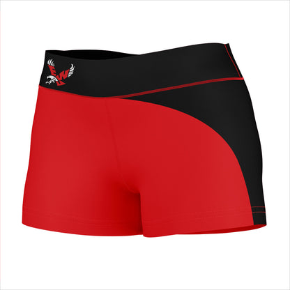 Eastern Washington Eagles EWU Vive La Fete Collegiate Waist Color Block Women Red Black Optimum Yoga Short - Vive La F̻te - Online Apparel Store