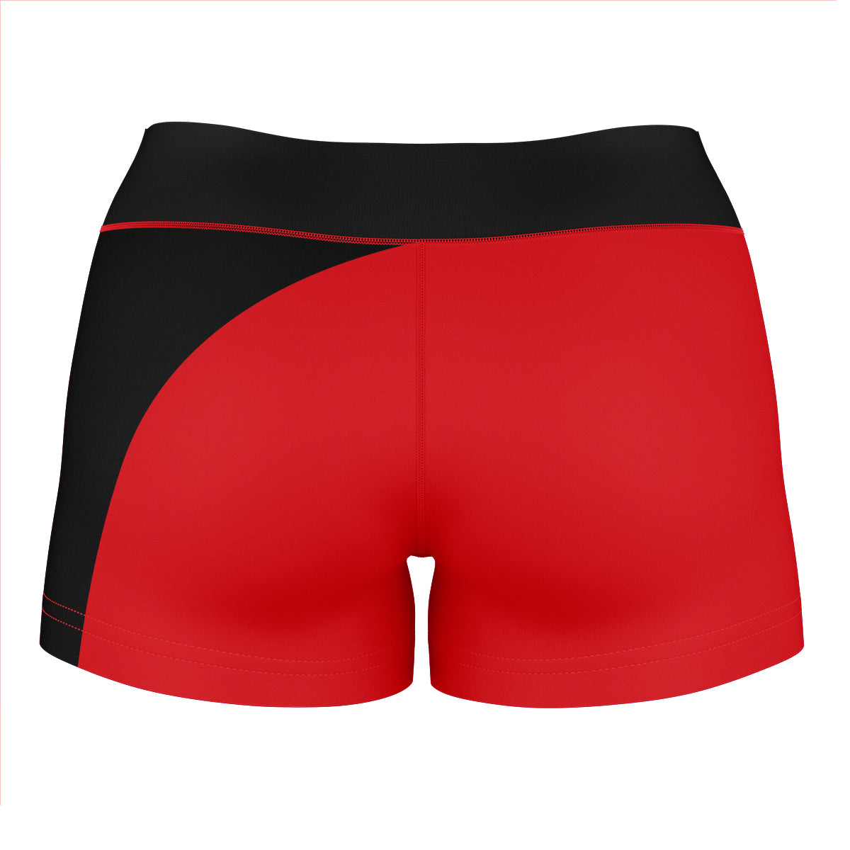 Eastern Washington Eagles EWU Vive La Fete Collegiate Waist Color Block Women Red Black Optimum Yoga Short - Vive La F̻te - Online Apparel Store