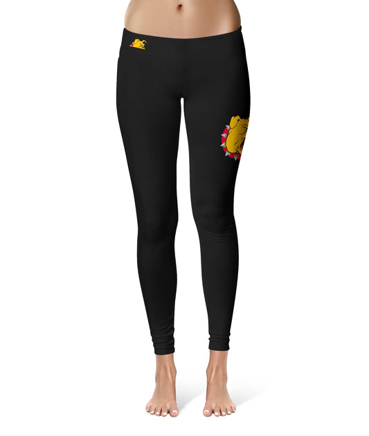 Ferris State Bulldogs Vive La Fete Game Day Collegiate Large Logo on Thigh Women Black Yoga Leggings 2.5 Waist Tights