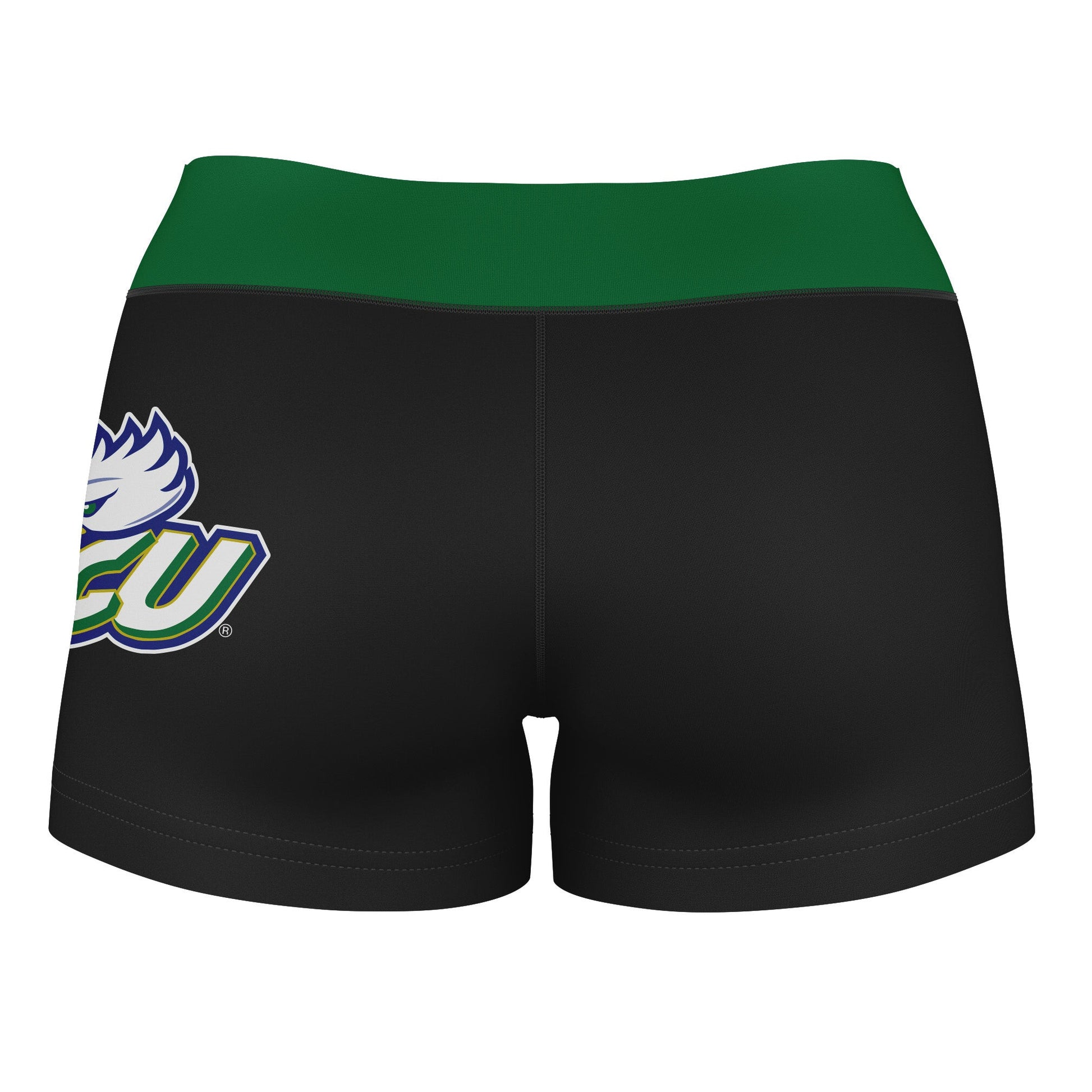 FGCU Eagles Vive La Fete Game Day Logo on Thigh and Waistband Black & Green Women Yoga Booty Workout Shorts 3.75 Inseam" - Vive La F̻te - Online Apparel Store