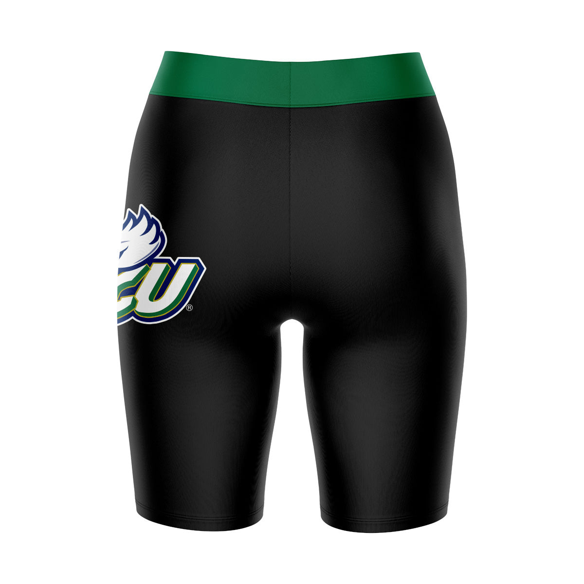 FGCU Eagles Vive La Fete Game Day Logo on Thigh and Waistband Black and Green Women Bike Short 9 Inseam"