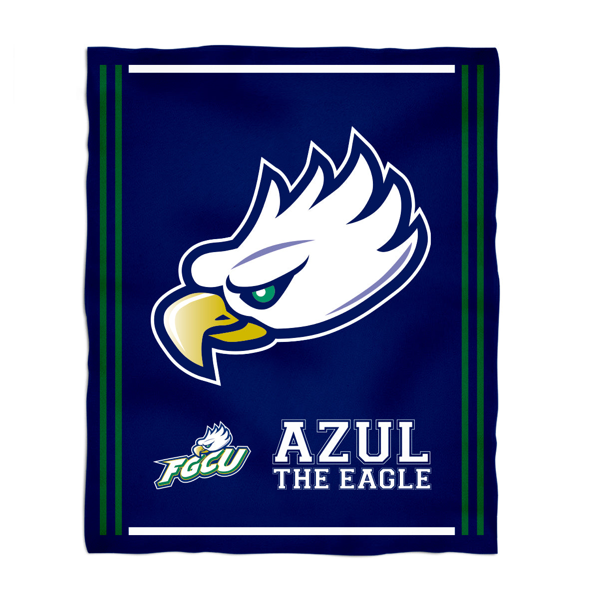 Florida Gulf Coast Eagles Kids Game Day Blue Plush Soft Minky Blanket 36 x 48 Mascot