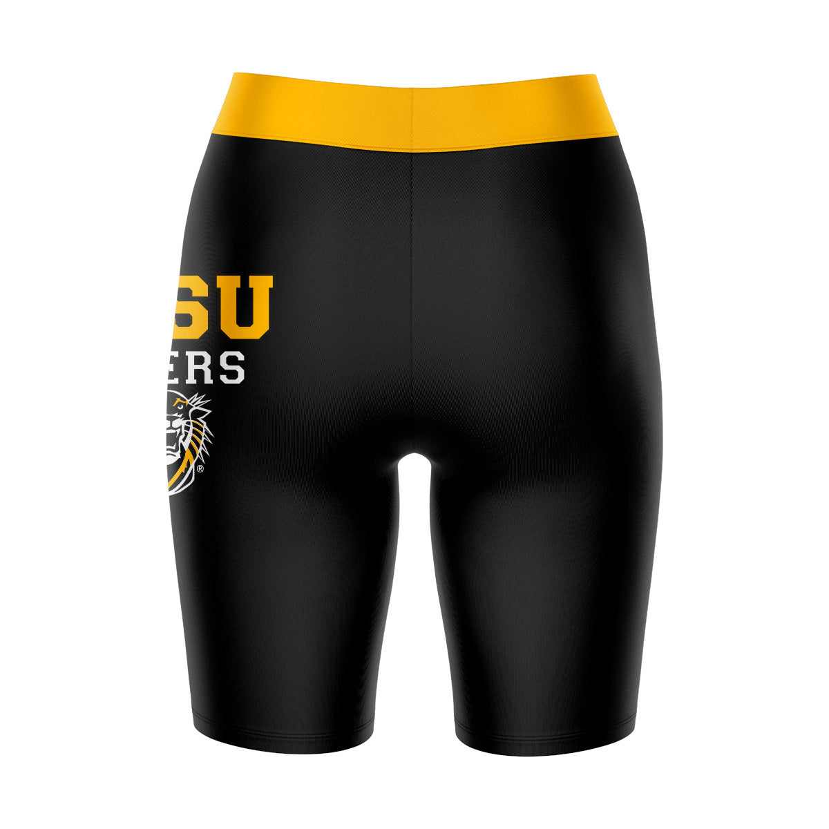 FHSU Tigers Vive La Fete Game Day Logo on Thigh and Waistband Black and Blue Women Bike Short 9 Inseam"