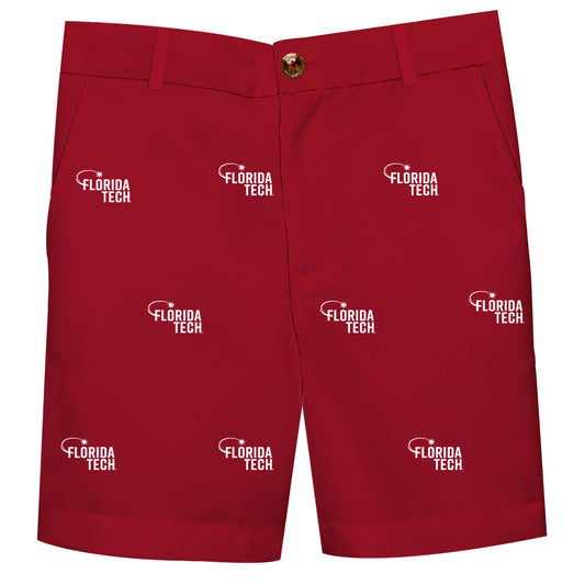 Florida Tech Panthers Boys Game Day Red Structured Shorts