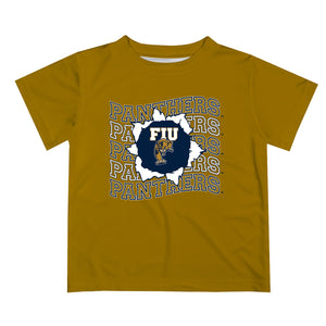 FIU Blue and Gold Boys Tee Shirt Short Sleeve - 6